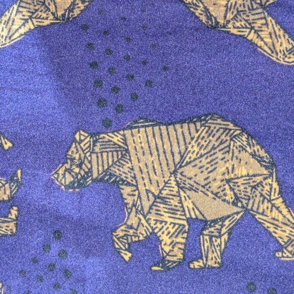 LuLaRoe OS Purple Brown Bear Print Leggings - Picture 3 of 4